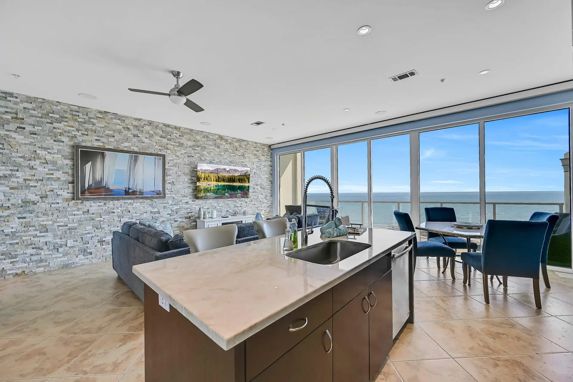 Beach View Kitchen Galveston Vacation Rental condo