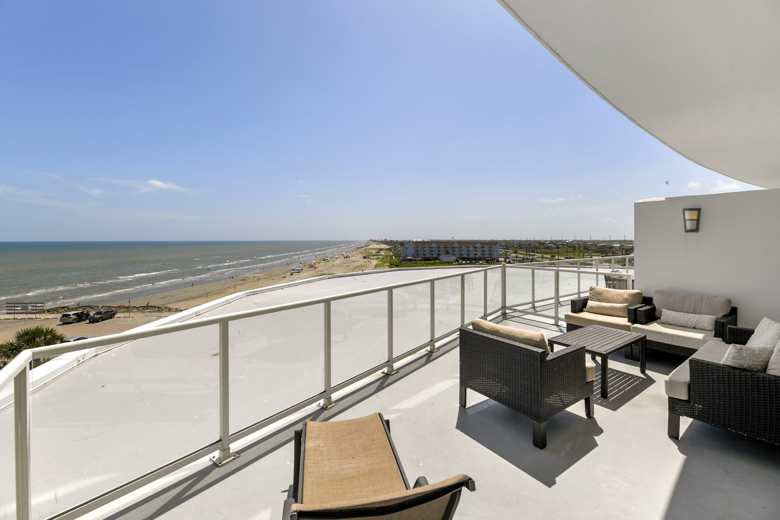 Galveston vacation condo rental beach View Patio balcony