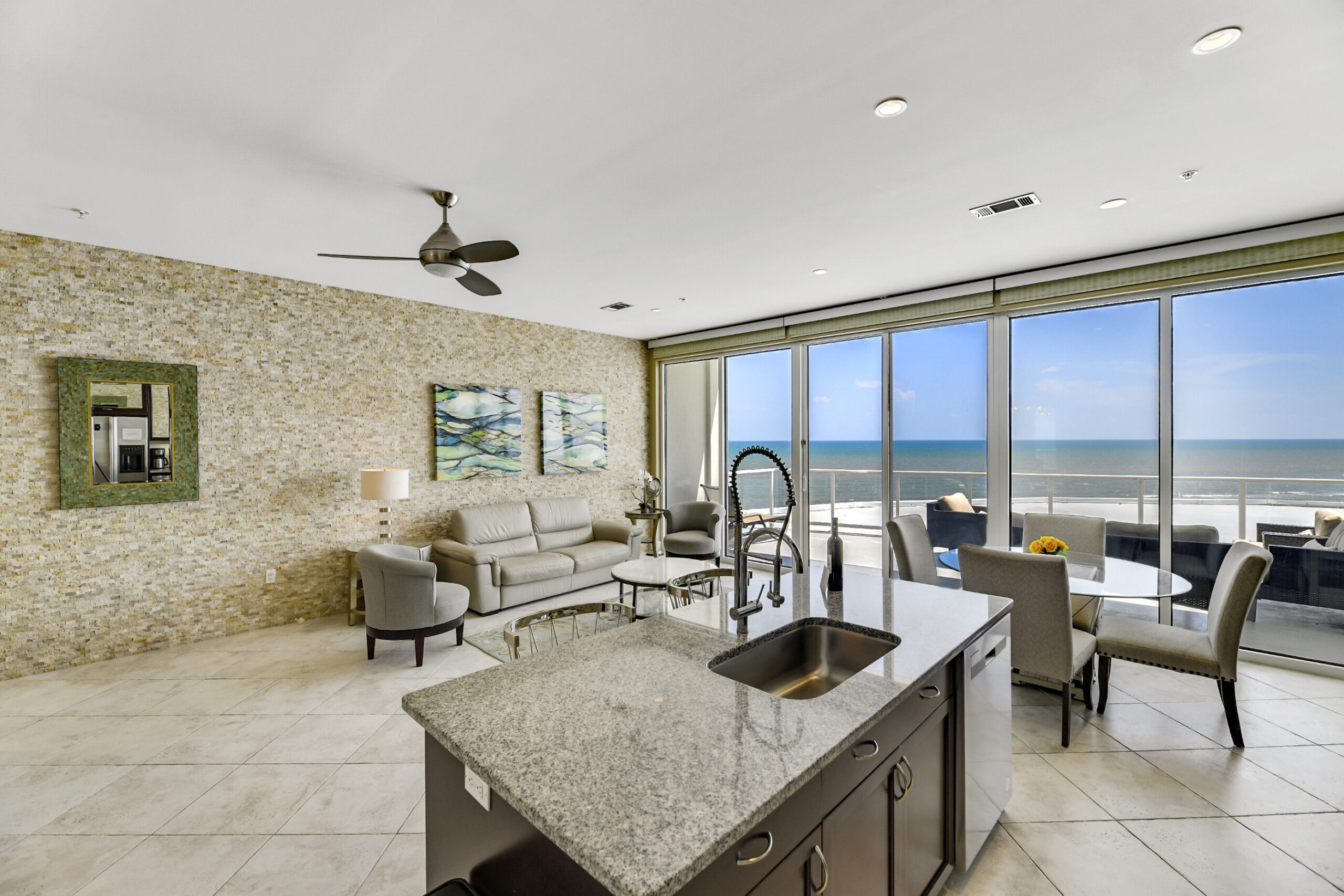 Galveston vacation rental penthouse living room