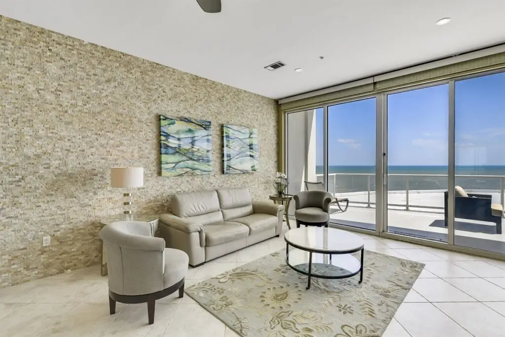 Image of a Galveston condo beach rental beach view